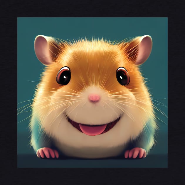 Smiling Hamster Art by Geminiartstudio